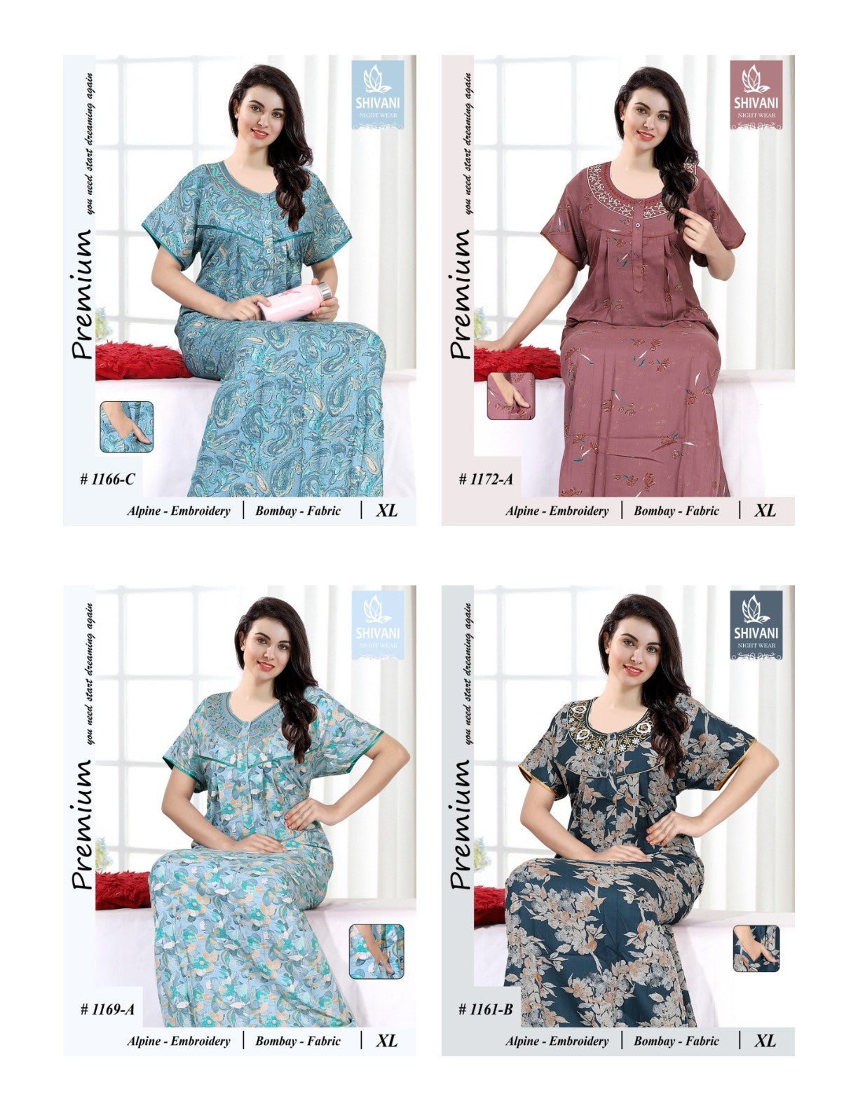 Alpine 0611 Shivani Bombay Night Gowns Supplier India