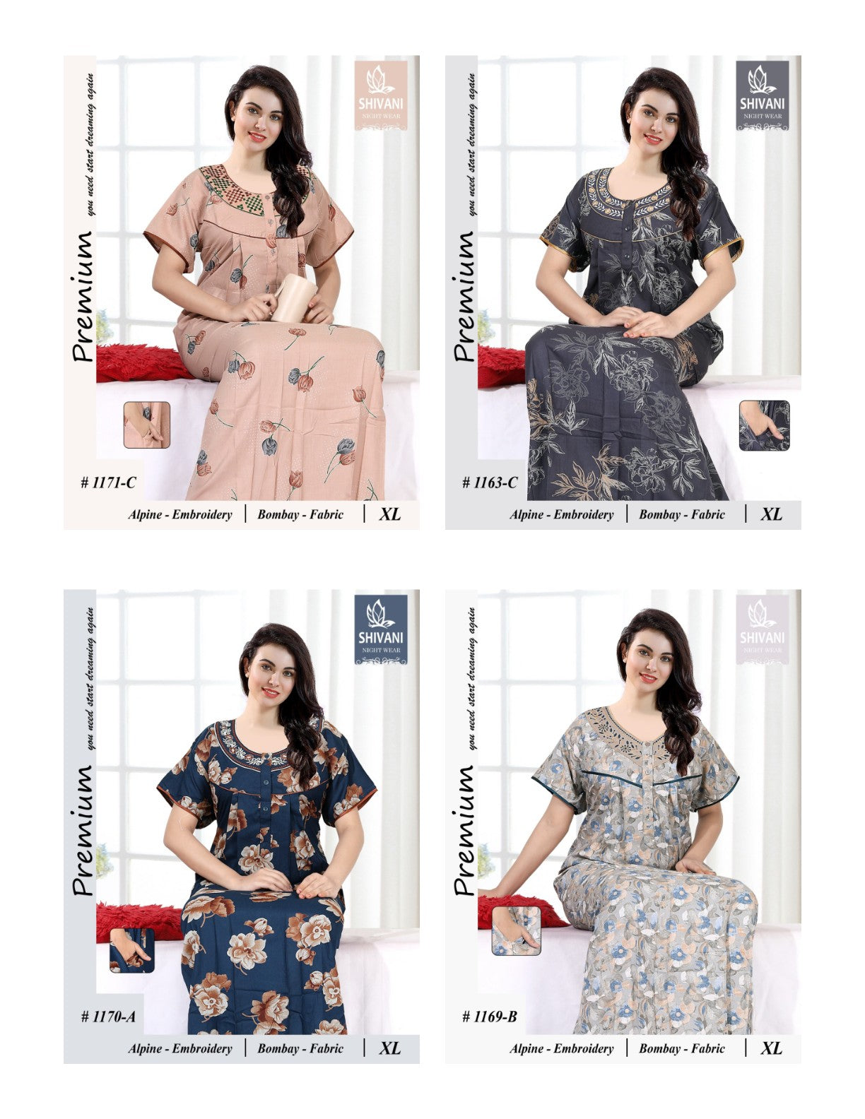 Alpine 0611 Shivani Bombay Night Gowns Supplier India