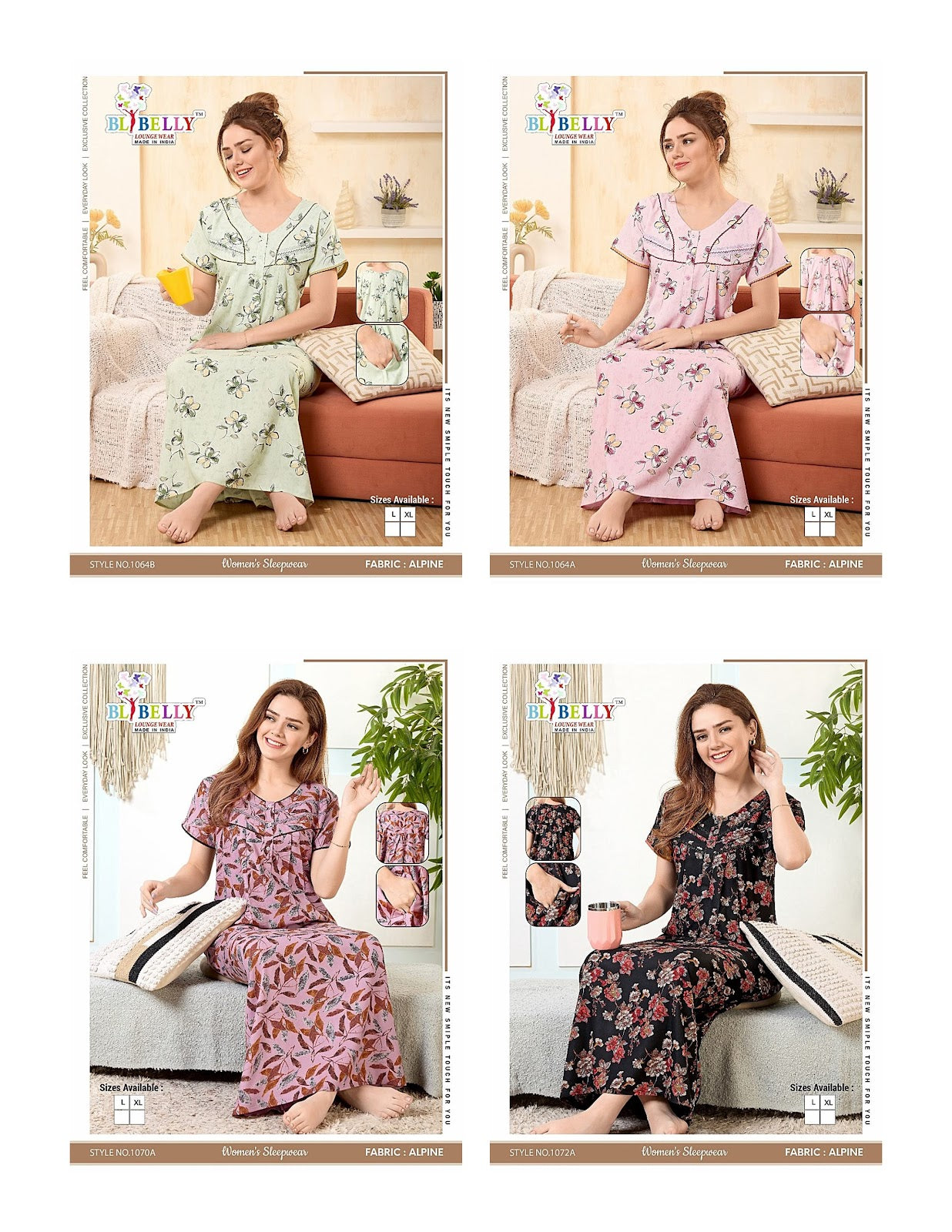 Alpine 0707 Belly Night Gowns Manufacturer Gujarat