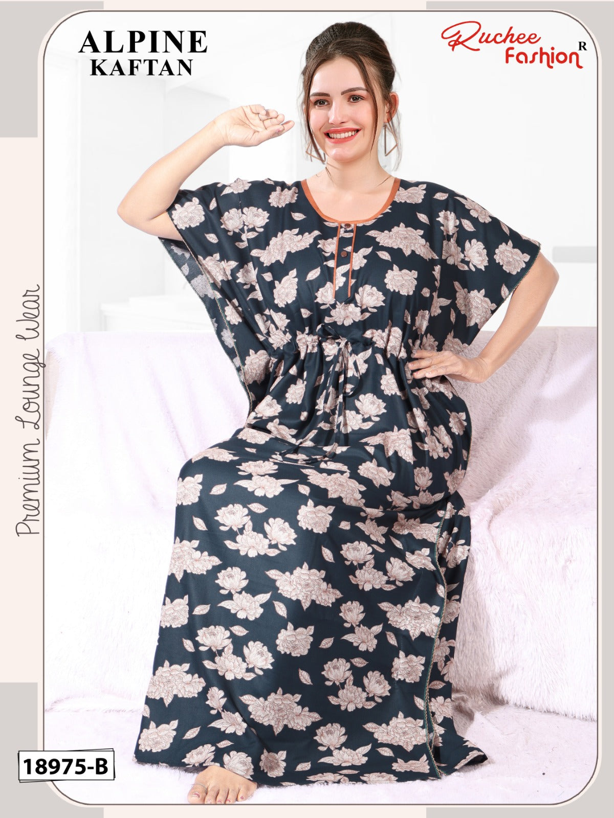 Alpine 0905 Ruchee Fashion Kaftan Nighty Supplier India