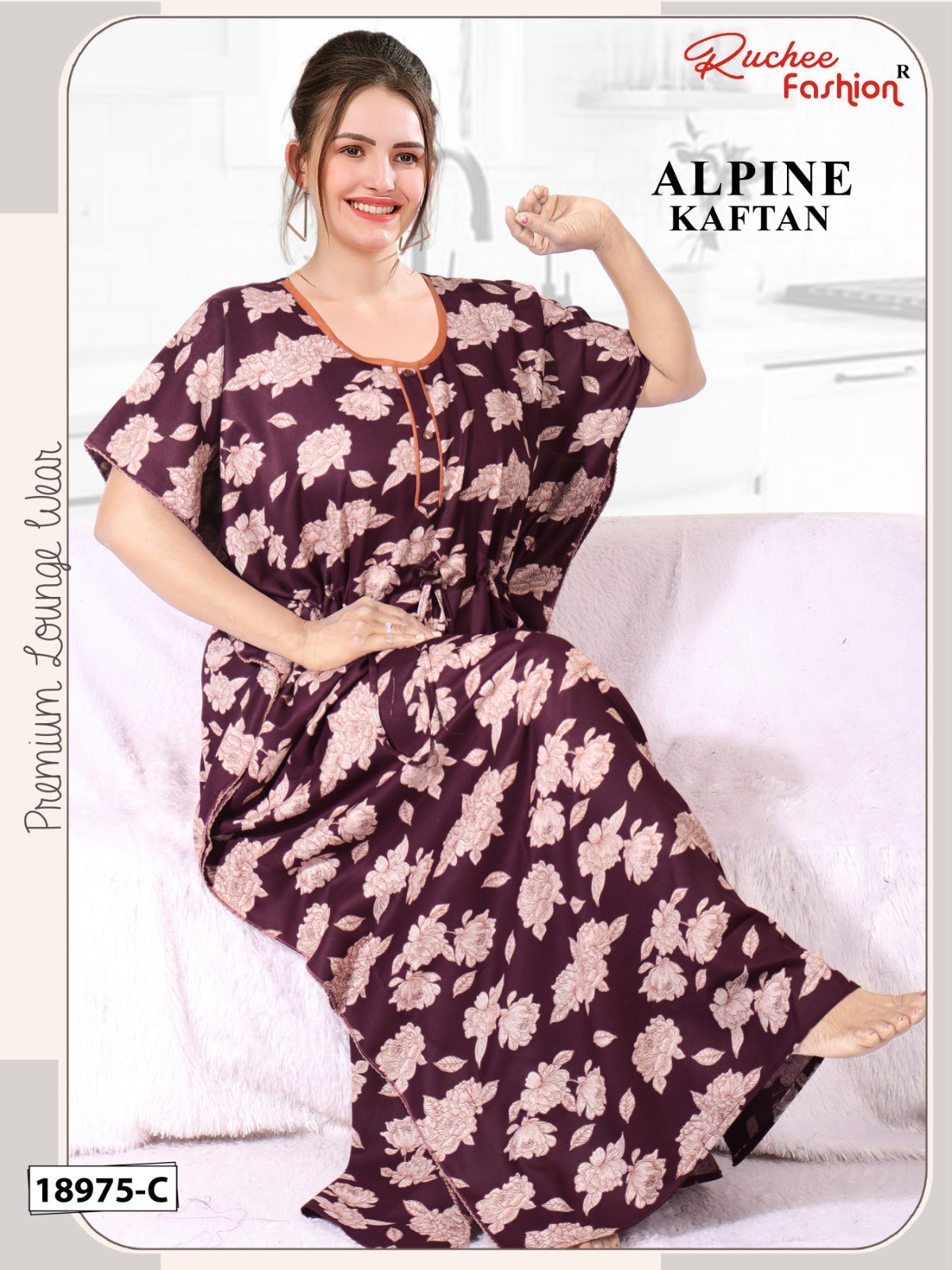 Alpine 0905 Ruchee Fashion Kaftan Nighty Supplier India