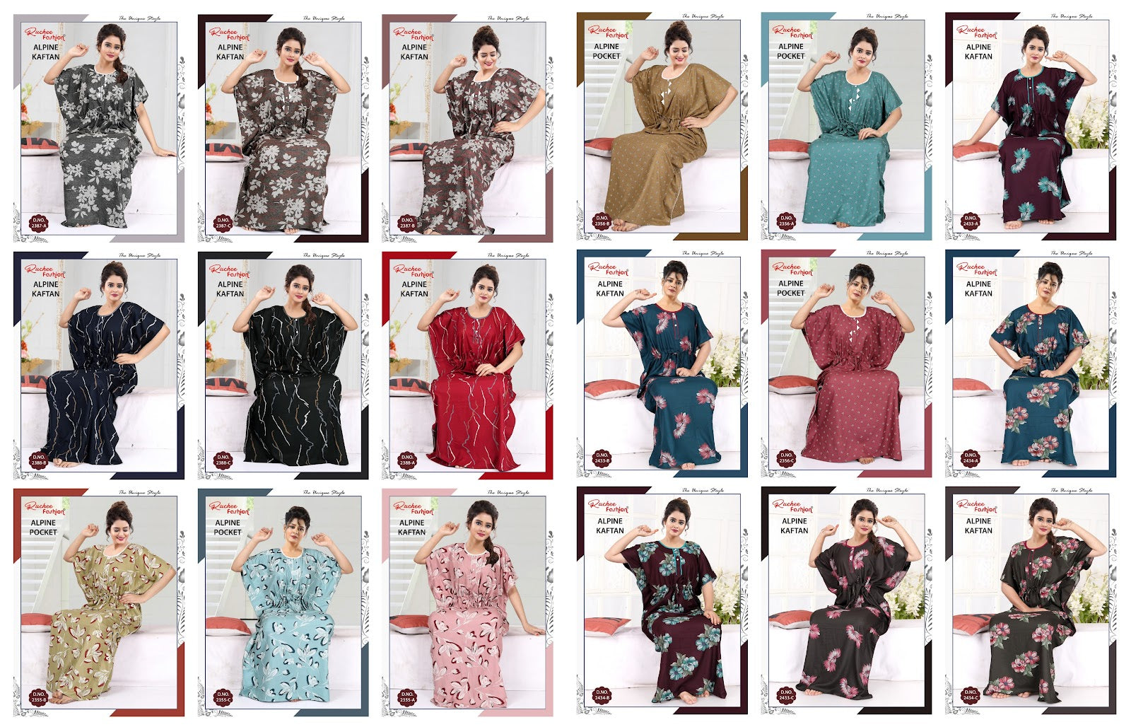 Alpine 121224 Ruchee Fashion Kaftan Nighty Wholesale Rate
