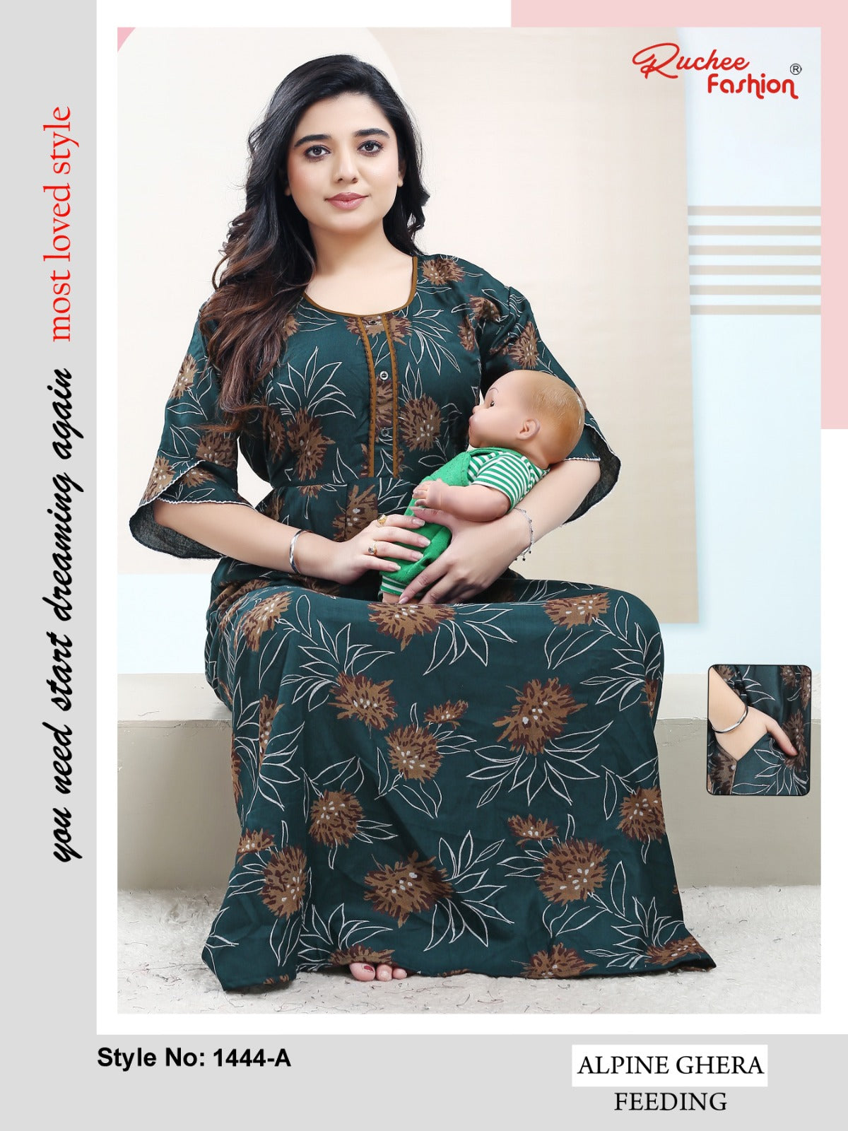 Alpine 1442-1447 Ruchee Fashion Feeding Night Gown Supplier Ahmedabad