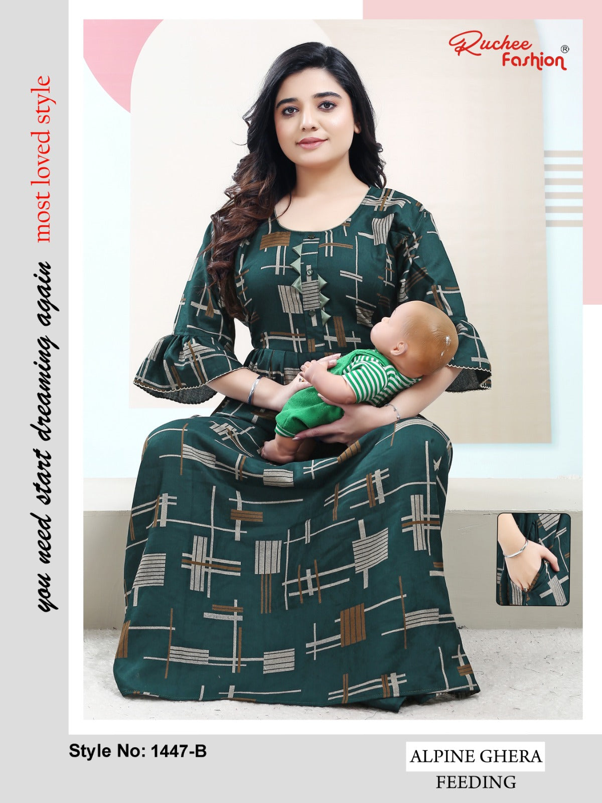 Alpine 1442-1447 Ruchee Fashion Feeding Night Gown Supplier Ahmedabad