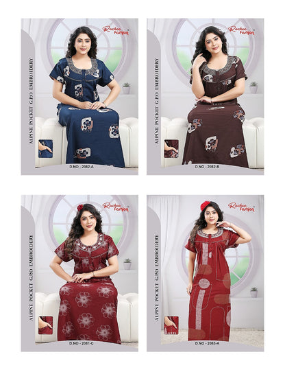 Alpine 171125 Ruchee Fashion Night Gowns Wholesale Rate