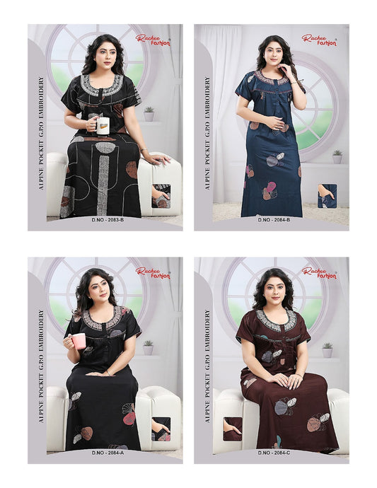 Alpine 171125 Ruchee Fashion Night Gowns Wholesale Rate