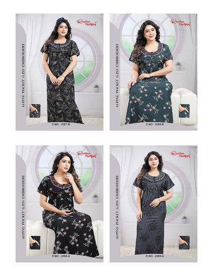 Alpine 171125 Ruchee Fashion Night Gowns Wholesale Rate