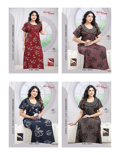 Alpine 171125 Ruchee Fashion Night Gowns Wholesale Rate