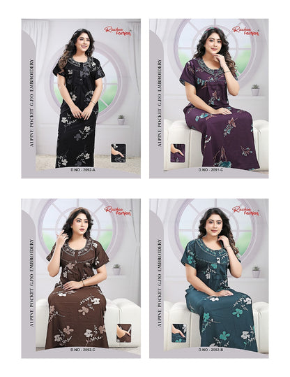 Alpine 171125 Ruchee Fashion Night Gowns Wholesale Rate