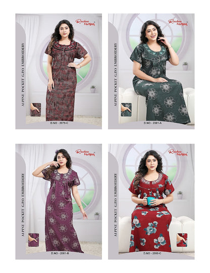 Alpine 171125 Ruchee Fashion Night Gowns Wholesale Rate