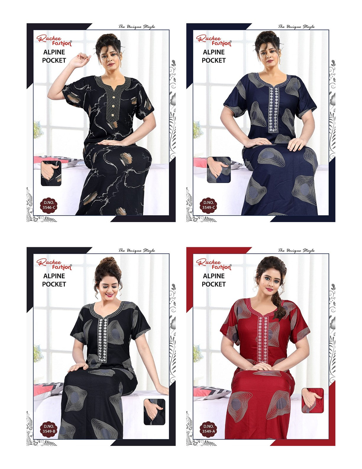 Alpine 1809 Ruchee Fashion Night Gowns Supplier India