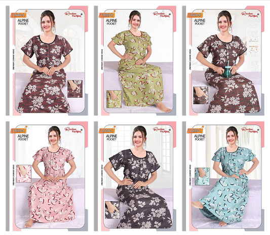 Alpine 201124 Ruchee Fashion Night Gowns Supplier Ahmedabad