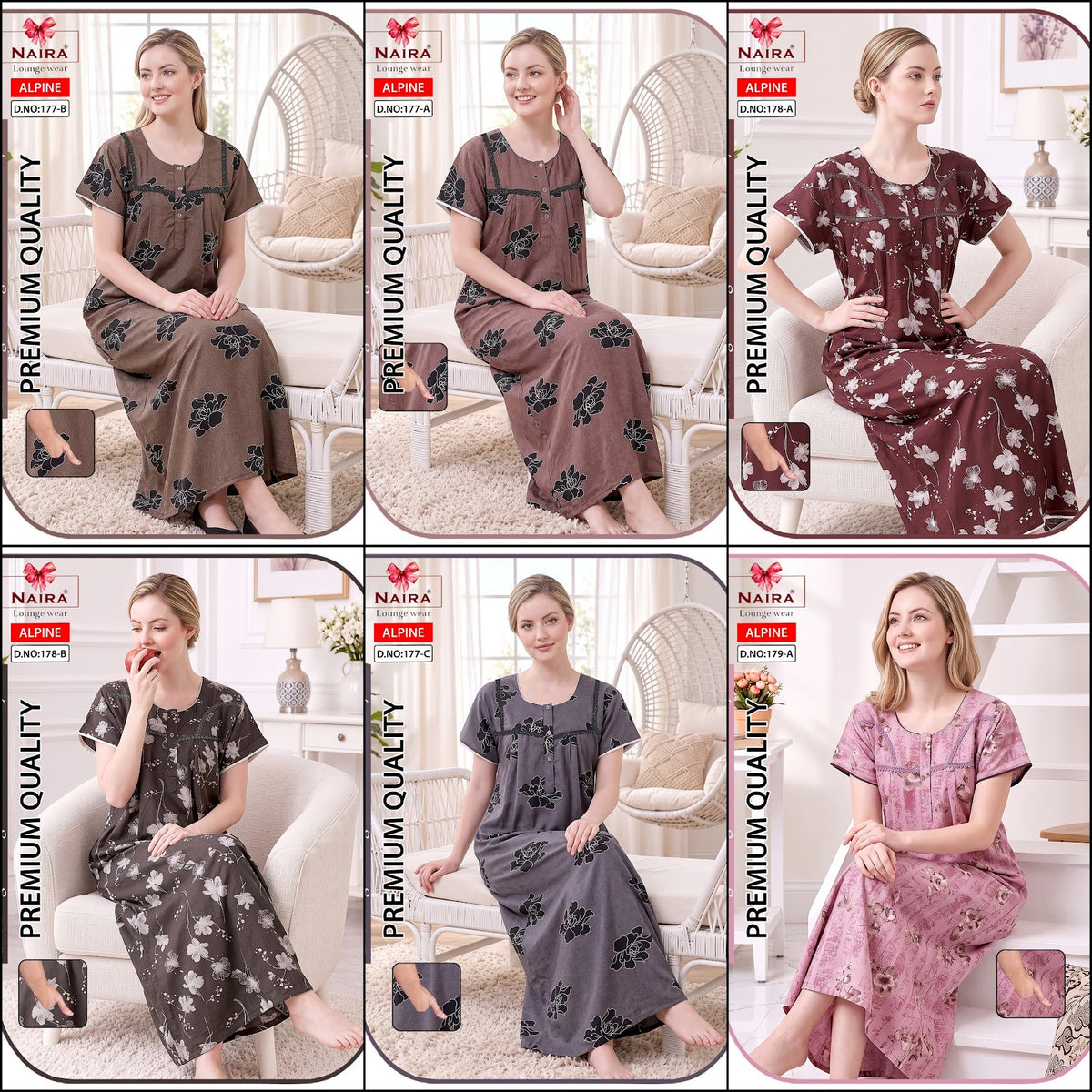 Alpine 211026 Naira Night Gowns Wholesaler India