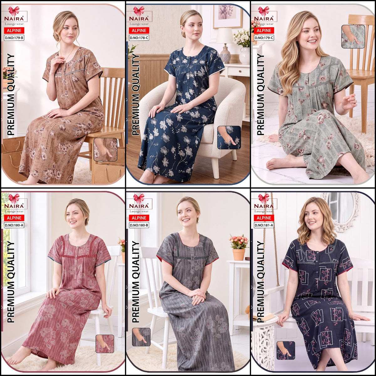 Alpine 211026 Naira Night Gowns Wholesaler India
