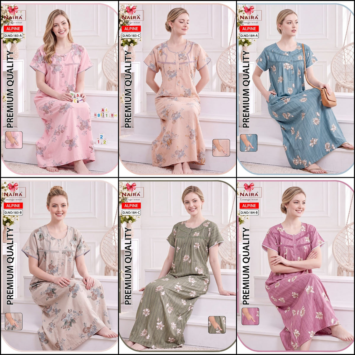 Alpine 211026 Naira Night Gowns Wholesaler India
