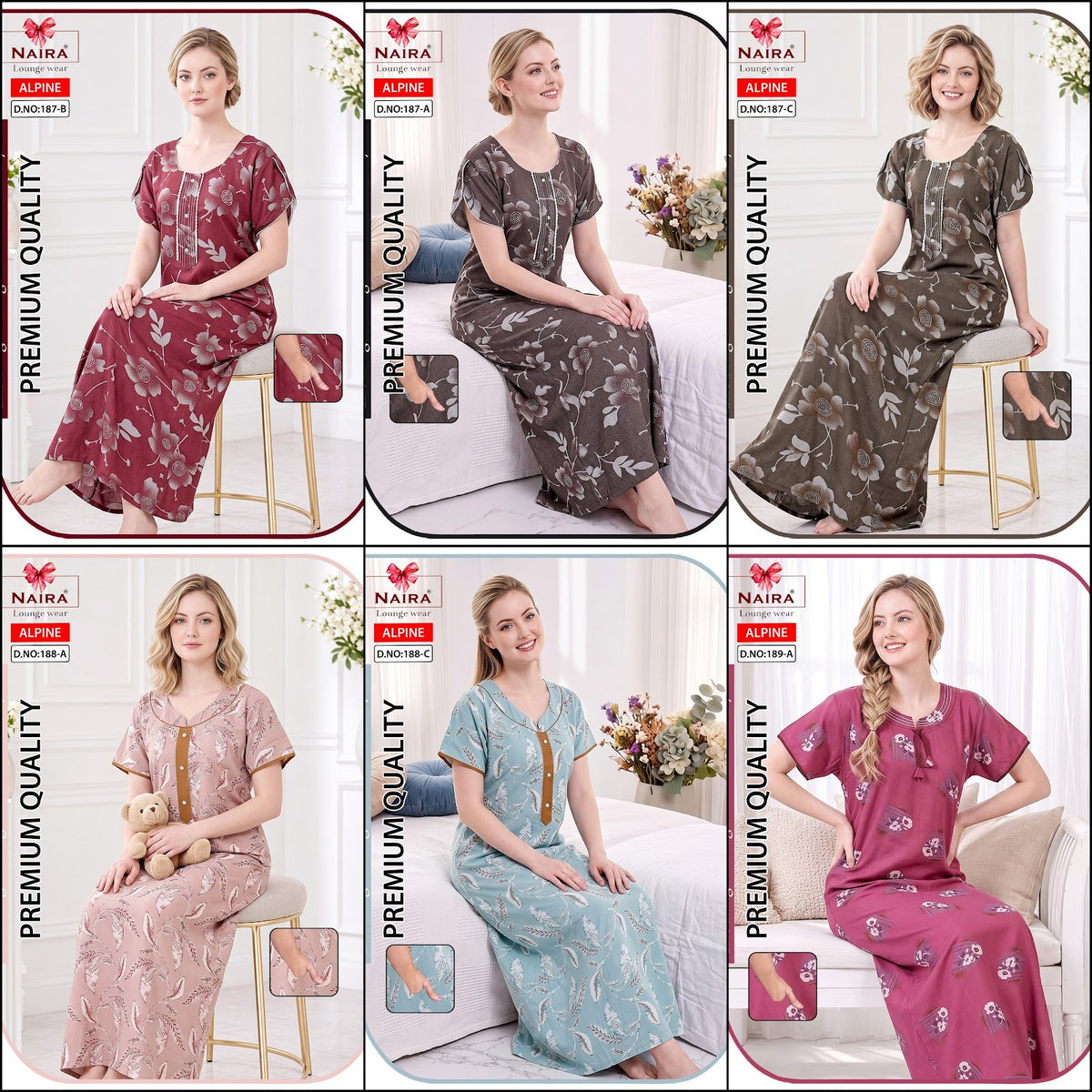 Alpine 211026 Naira Night Gowns Wholesaler India