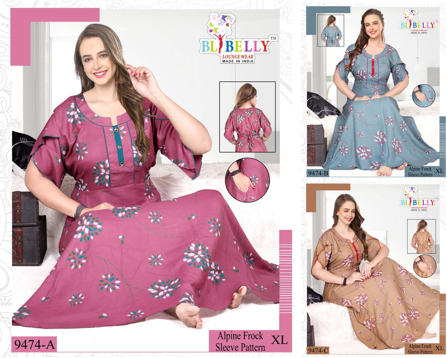 Alpine 220125 Belly Night Gowns Manufacturer Gujarat