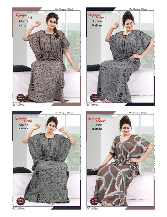 Alpine 2504 Ruchee Fashion Kaftan Nighty Exporter Gujarat