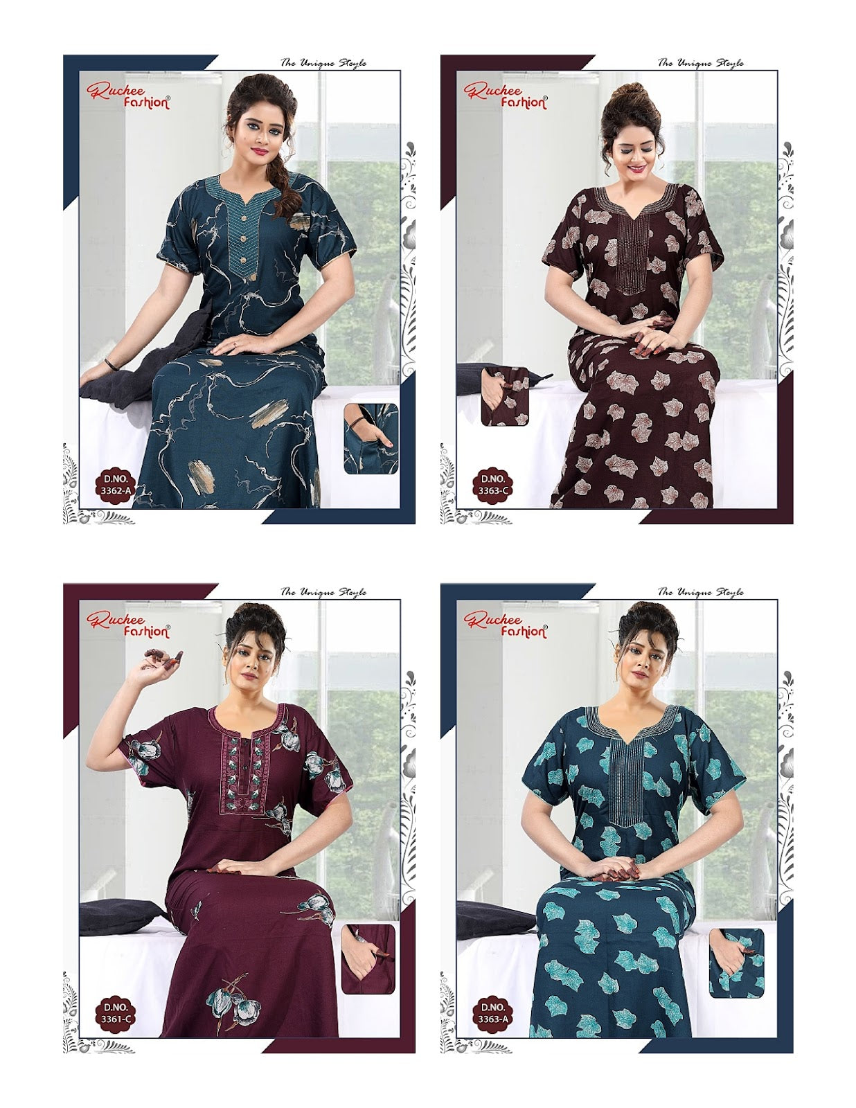 Alpine 260625 Ruchee Fashion Night Gowns Wholesale Rate