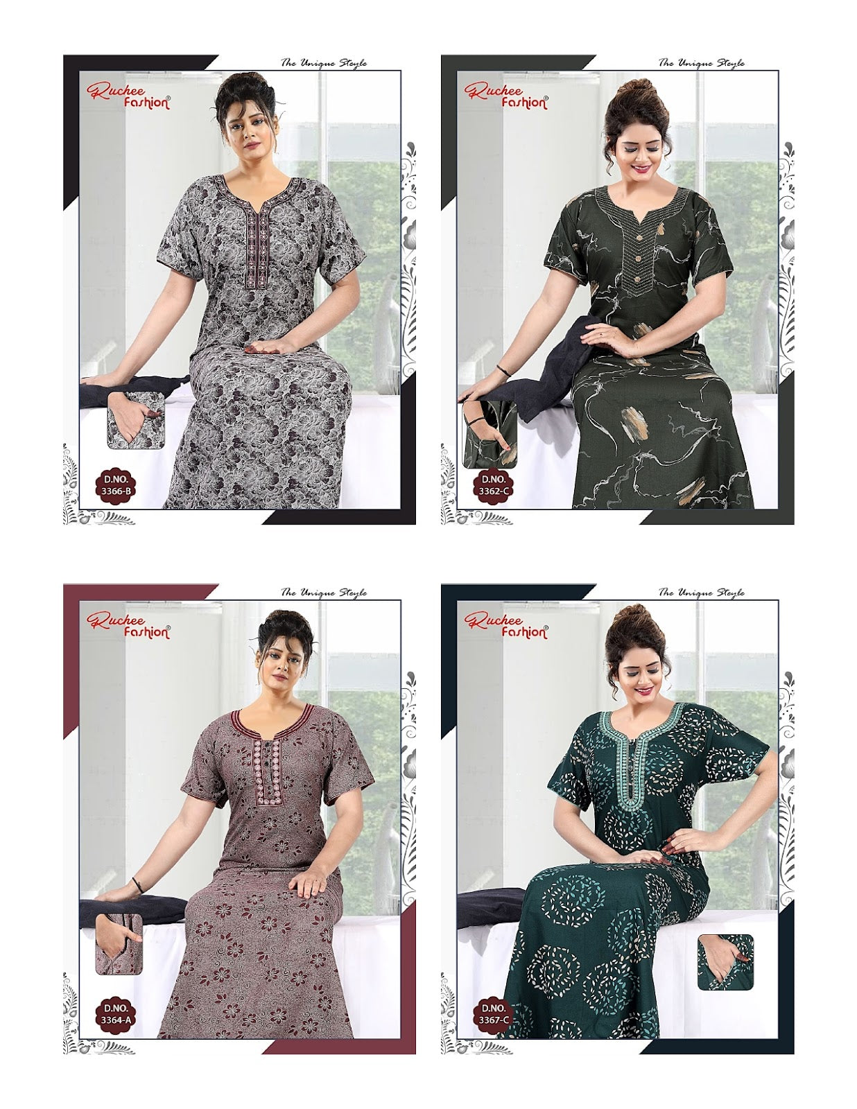 Alpine 260625 Ruchee Fashion Night Gowns Wholesale Rate