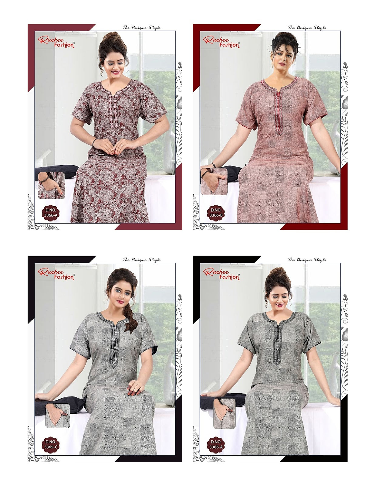 Alpine 260625 Ruchee Fashion Night Gowns Wholesale Rate