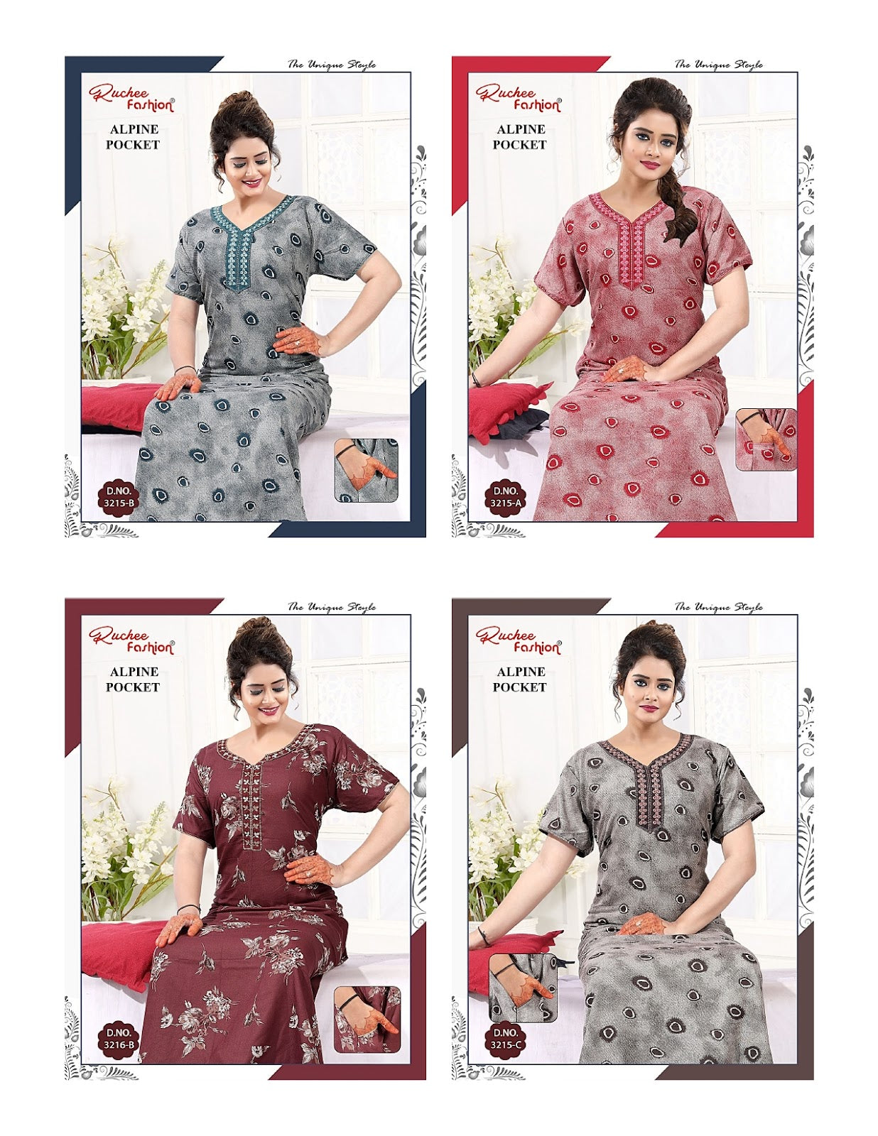 Alpine 270525 Ruchee Fashion Night Gowns Wholesale