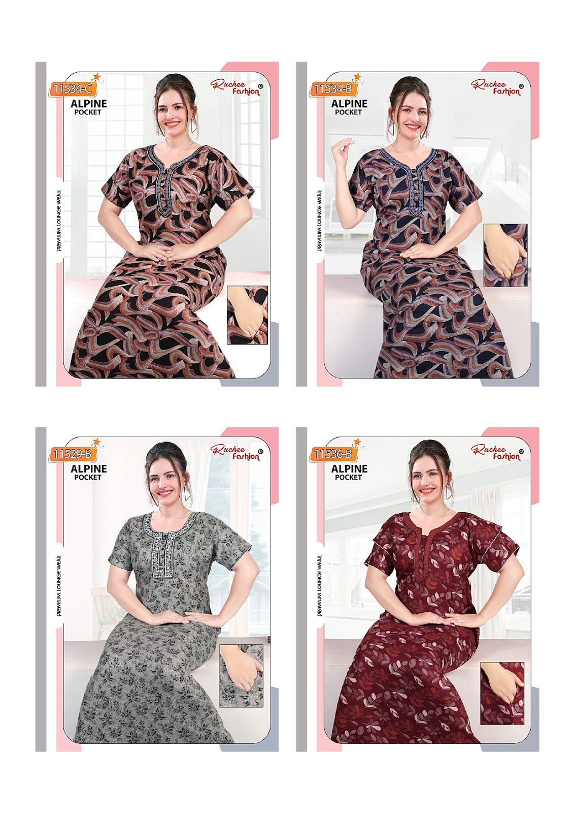 Alpine 280325 Ruchee Fashion Night Gowns Wholesale Price