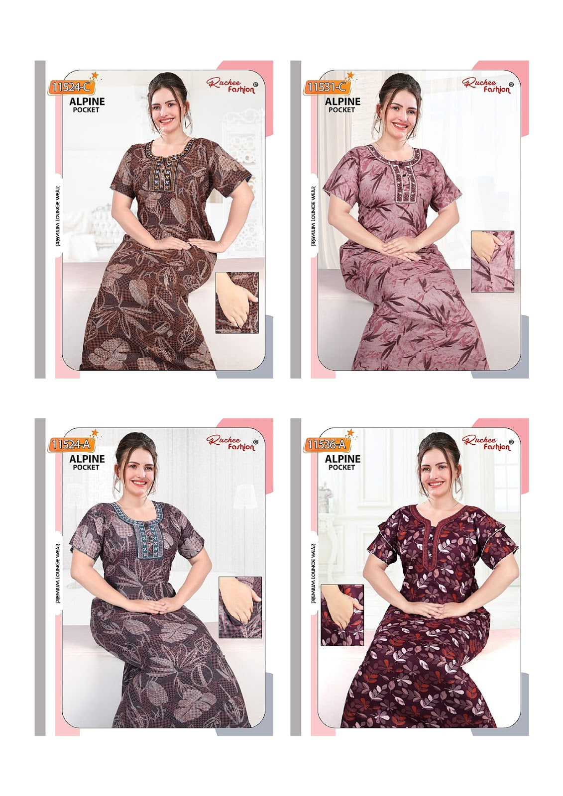 Alpine 280325 Ruchee Fashion Night Gowns Wholesale Price