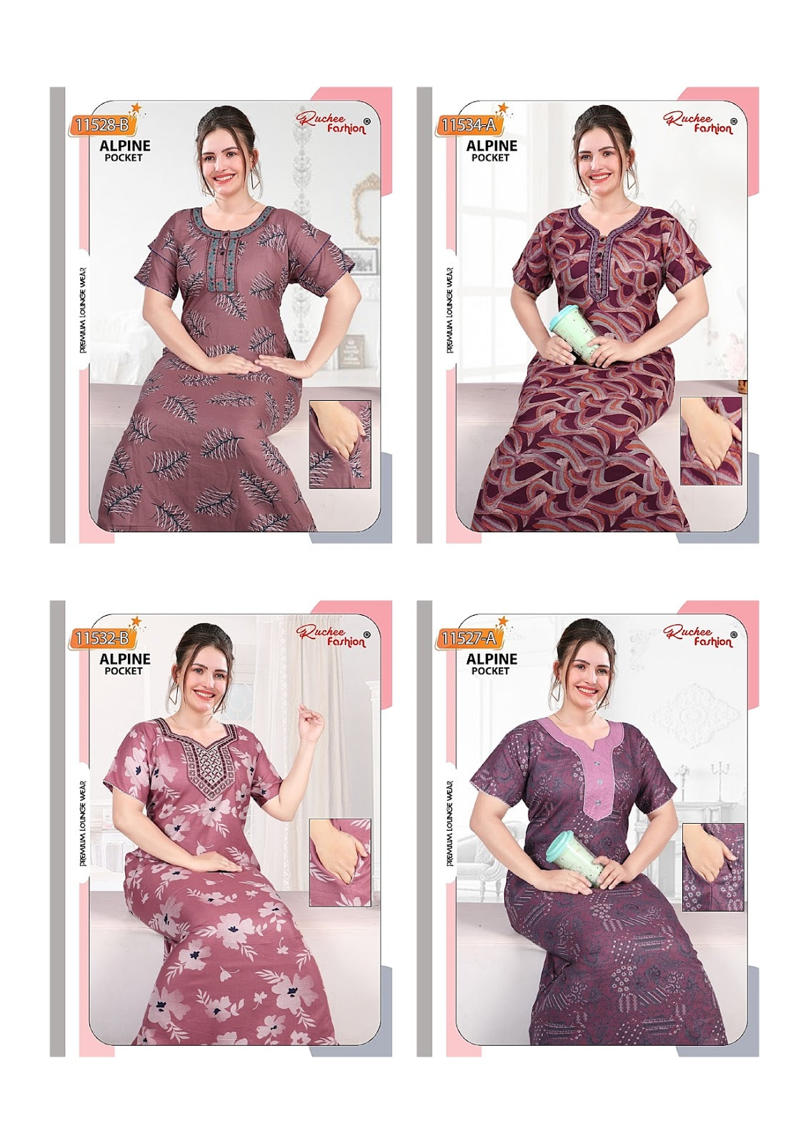Alpine 280325 Ruchee Fashion Night Gowns Wholesale Price