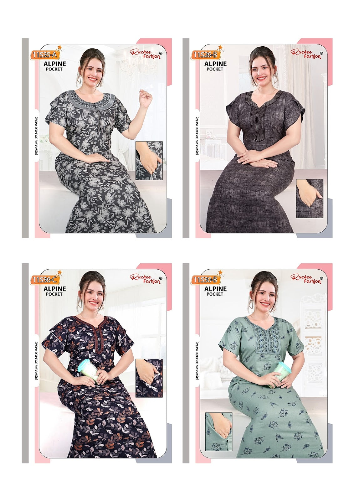 Alpine 280325 Ruchee Fashion Night Gowns Wholesale Price