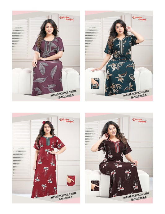 Alpine 2810 Ruchee Fashion Night Gowns Manufacturer India
