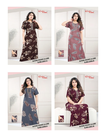 Alpine 2810 Ruchee Fashion Night Gowns Manufacturer India