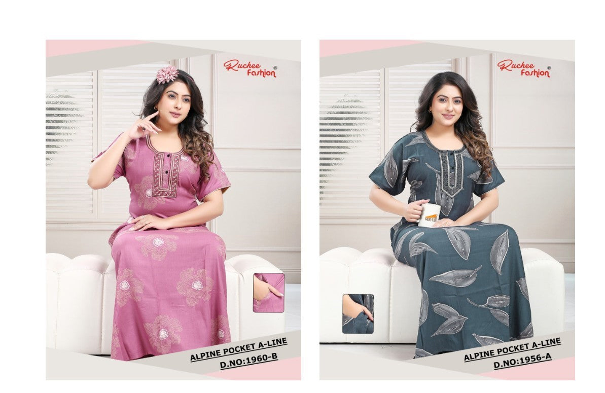 Alpine 2810 Ruchee Fashion Night Gowns Manufacturer India