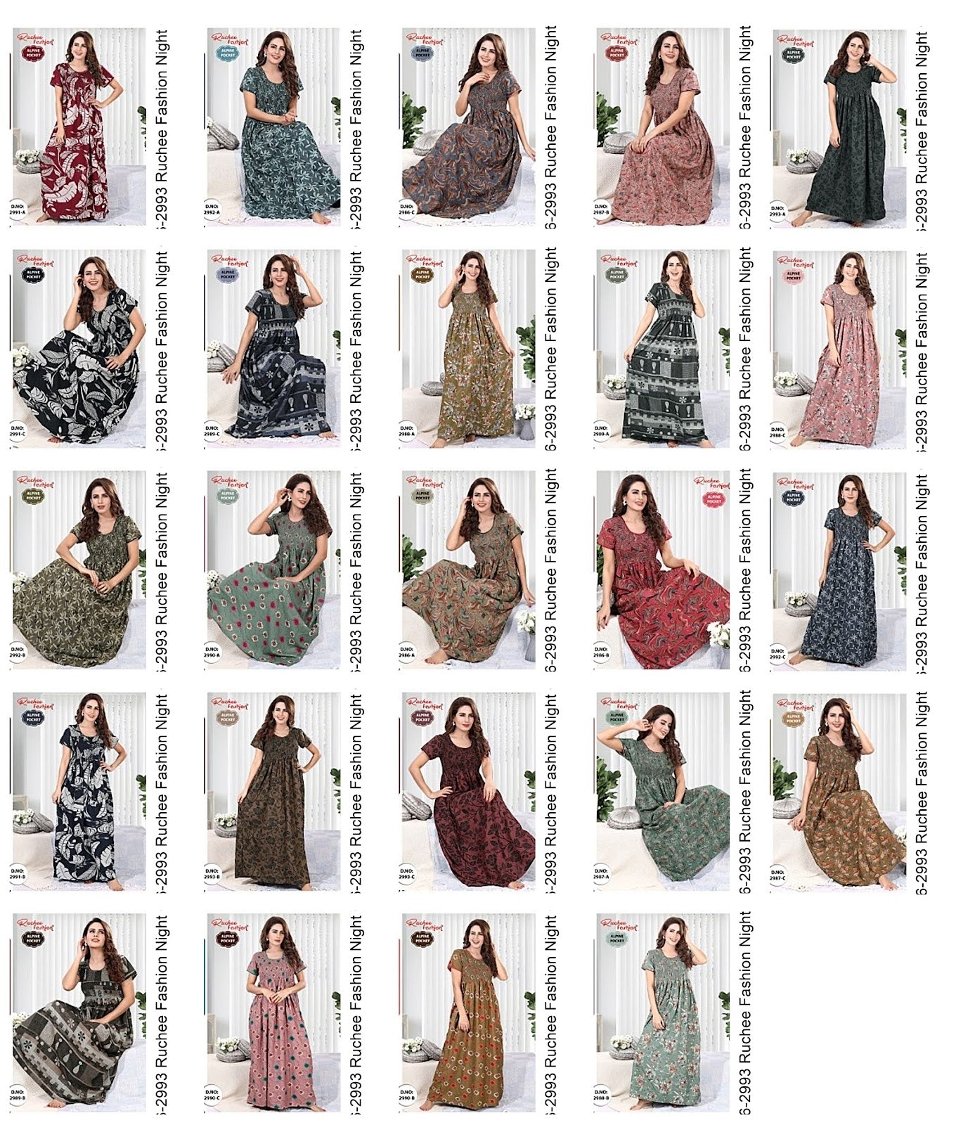 Alpine 2986-2993 Ruchee Fashion Night Gowns Wholesaler