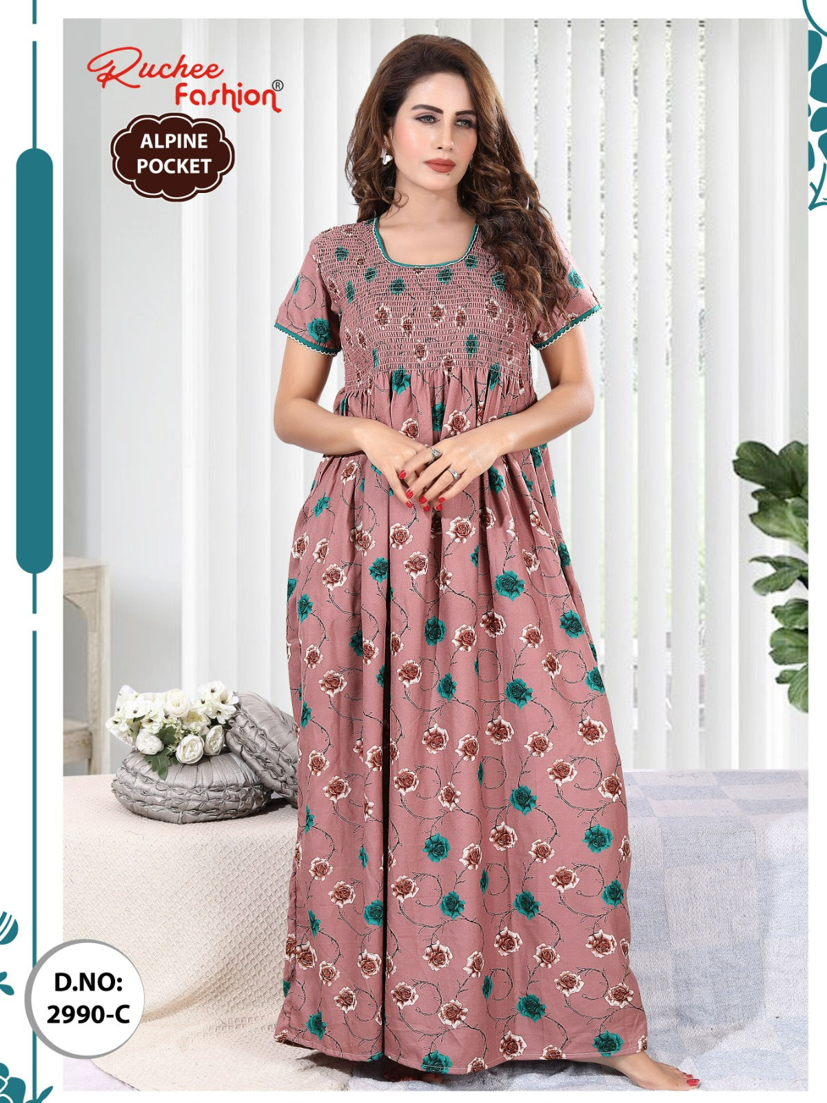 Alpine 2986-2993 Ruchee Fashion Night Gowns Wholesaler