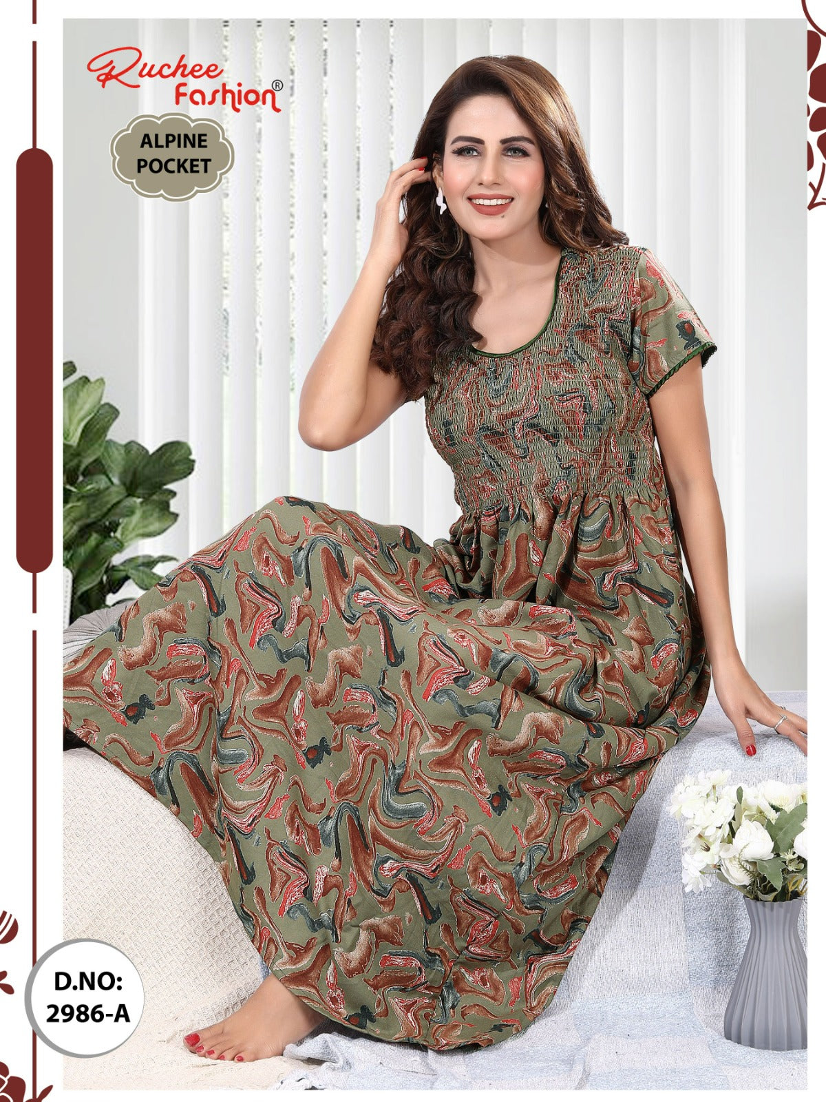 Alpine 2986-2993 Ruchee Fashion Night Gowns Wholesaler