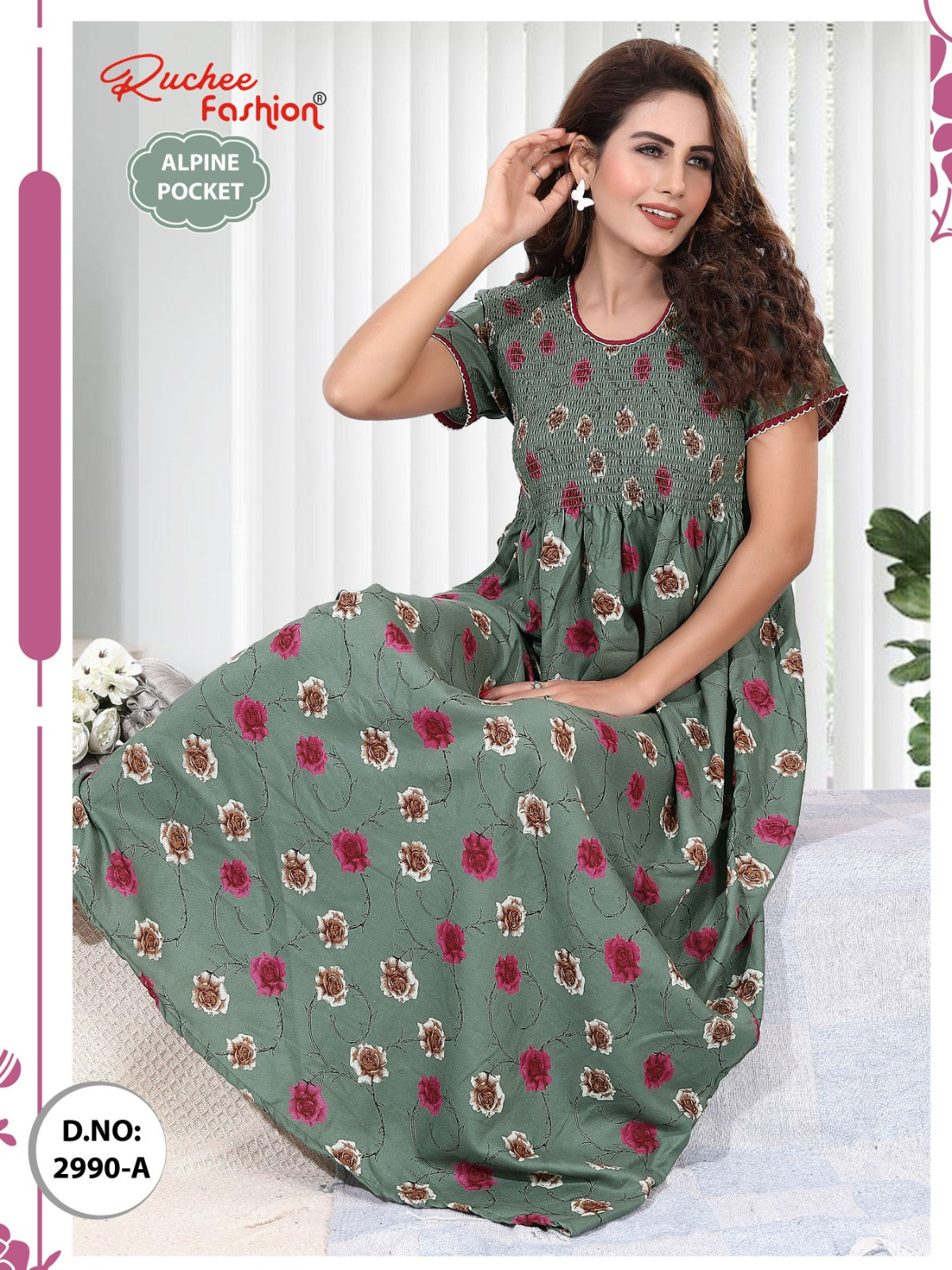 Alpine 2986-2993 Ruchee Fashion Night Gowns Wholesaler