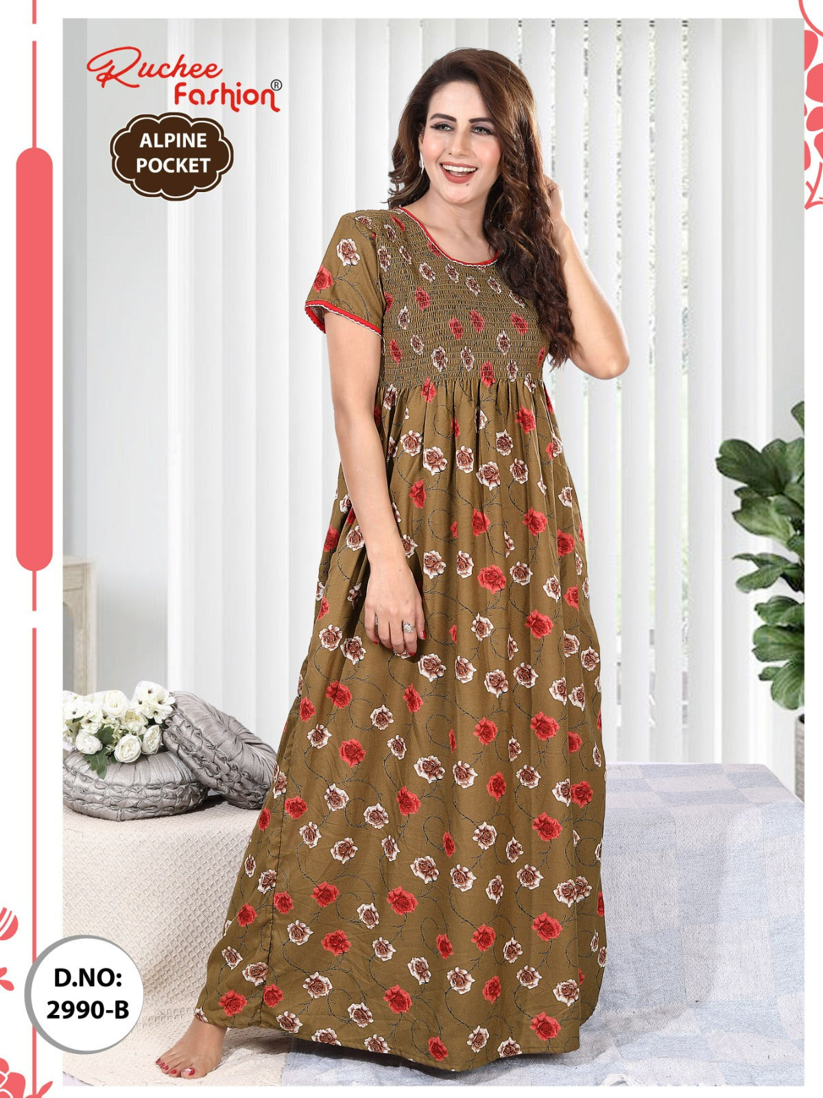 Alpine 2986-2993 Ruchee Fashion Night Gowns Wholesaler