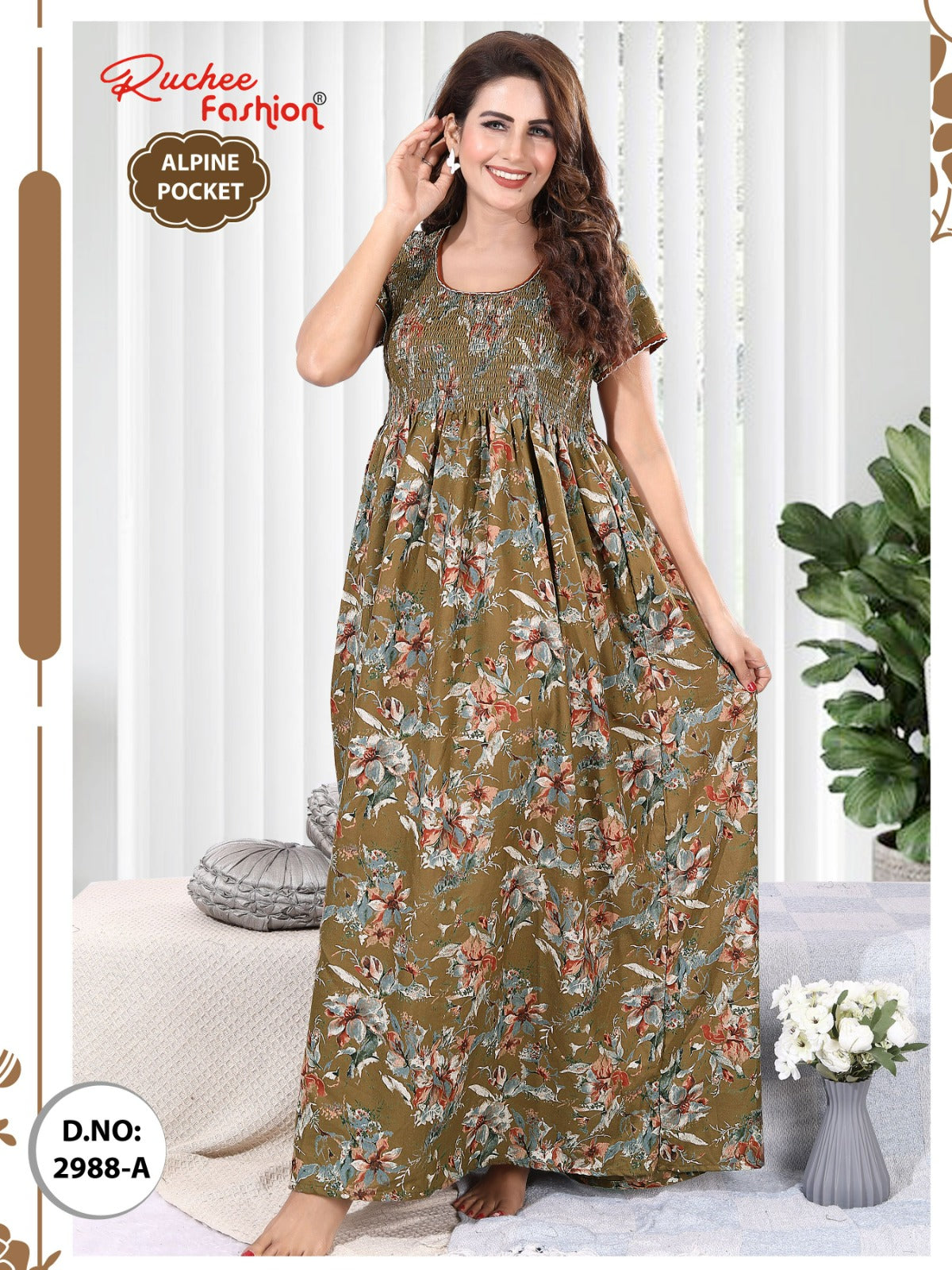 Alpine 2986-2993 Ruchee Fashion Night Gowns Wholesaler