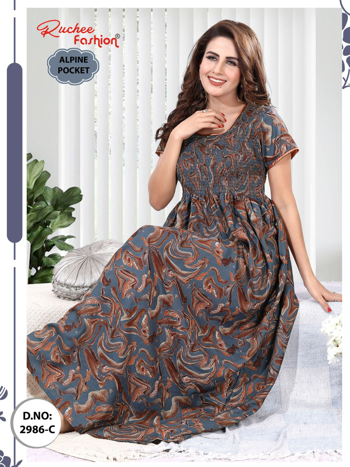 Alpine 2986-2993 Ruchee Fashion Night Gowns Wholesaler