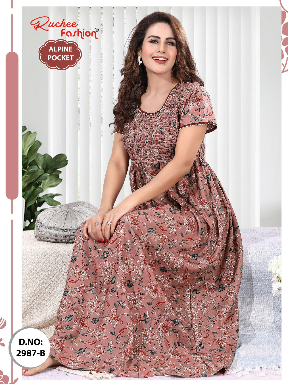 Alpine 2986-2993 Ruchee Fashion Night Gowns Wholesaler