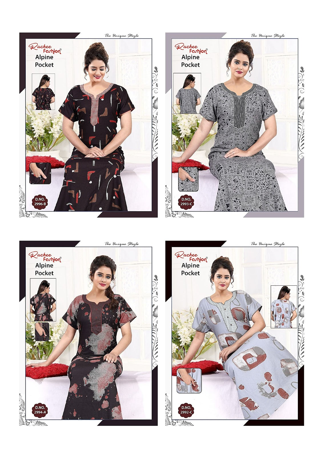 Alpine 2989-2996 Ruchee Fashion Night Gowns Wholesaler Ahmedabad