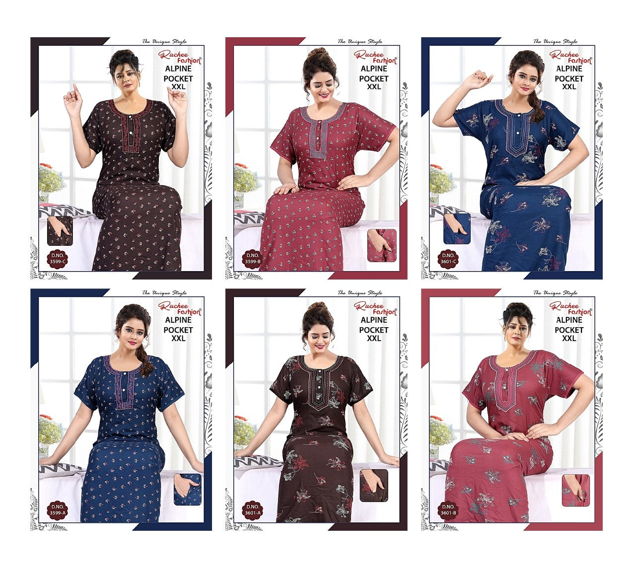 Alpine 2Xl Ruchee Fashion Night Gowns Manufacturer India