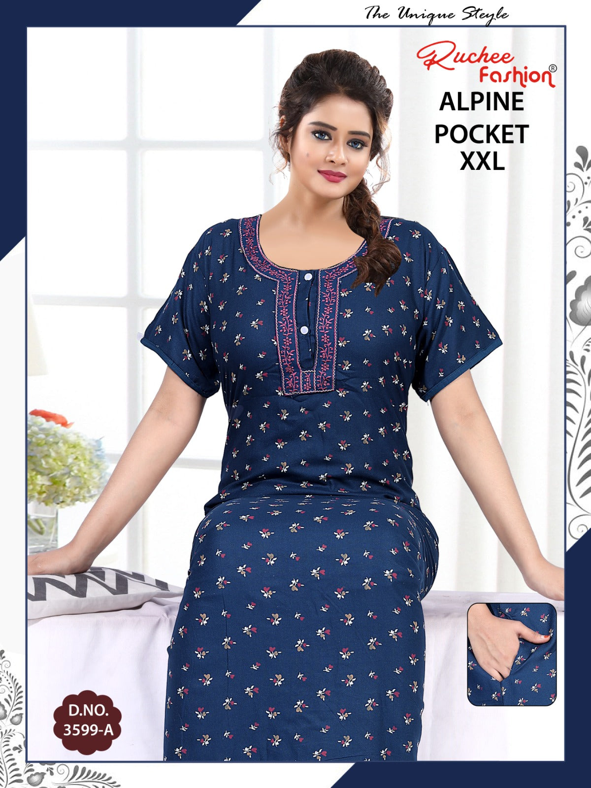Alpine 2Xl Ruchee Fashion Night Gowns Manufacturer India