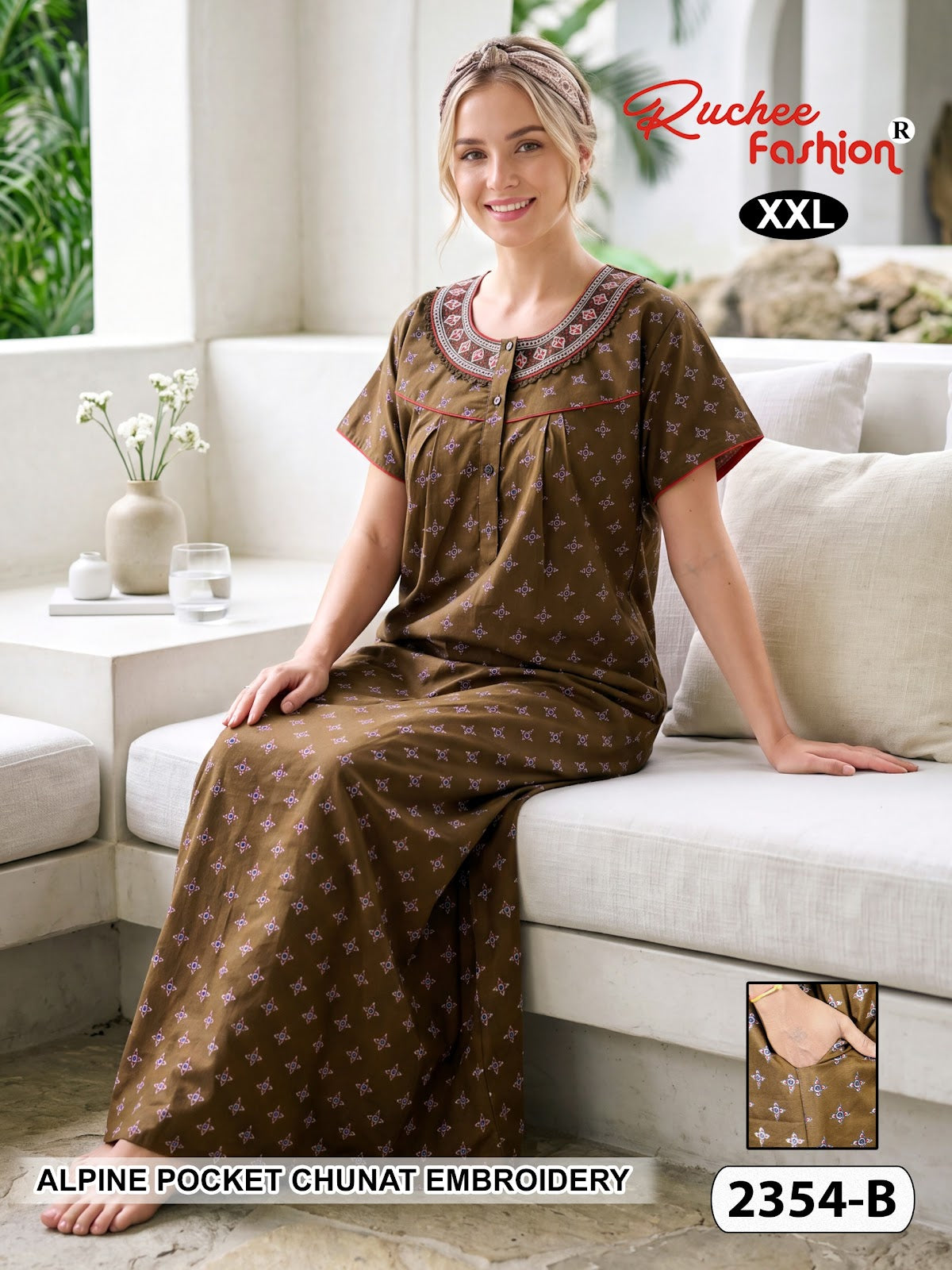 Alpine 2Xl Ruchee Fashion Chunat Night Gowns Wholesale Price