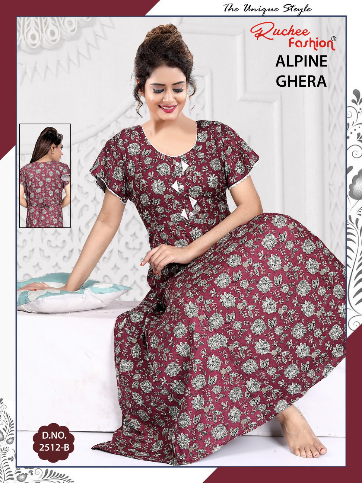 Alpine 311224 Ruchee Fashion Night Gowns Supplier Gujarat