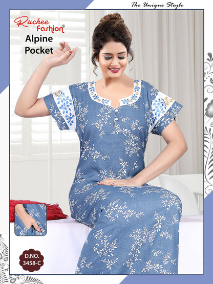 Alpine 3458Abc Ruchee Fashion Night Gowns Exporter Ahmedabad