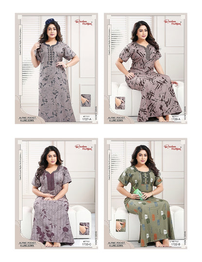 Alpine A-Line 1908 Ruchee Fashion Night Gowns Exporter Ahmedabad