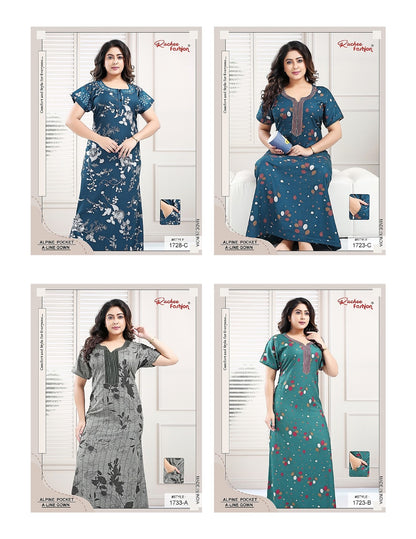 Alpine A-Line 1908 Ruchee Fashion Night Gowns Exporter Ahmedabad