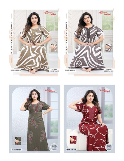 Alpine A-Line 2710 Ruchee Fashion Night Gowns Wholesale